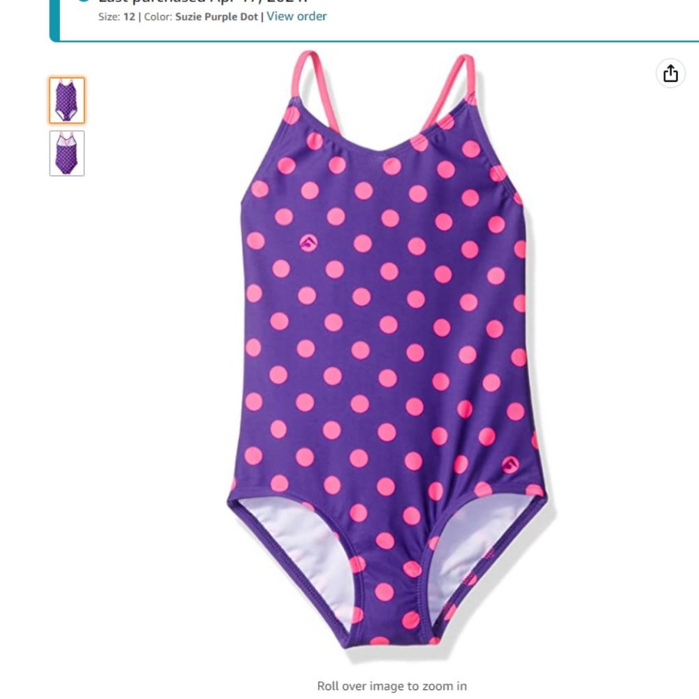 Kanu Surf Girls' 1-Piece Swimsuit w coverup